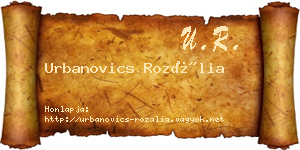 Urbanovics Rozália névjegykártya
