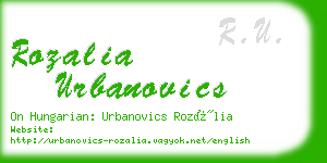 rozalia urbanovics business card
